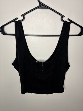 Heart & Hips Crop Tank Top Black Size M NWT